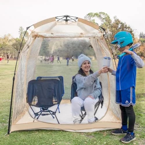 Weather Proof Pod All Weather Proof Sports Tent 63"l×63"w×62"h Clear | Instant Shelter with Sealed Floor thumbnail 1