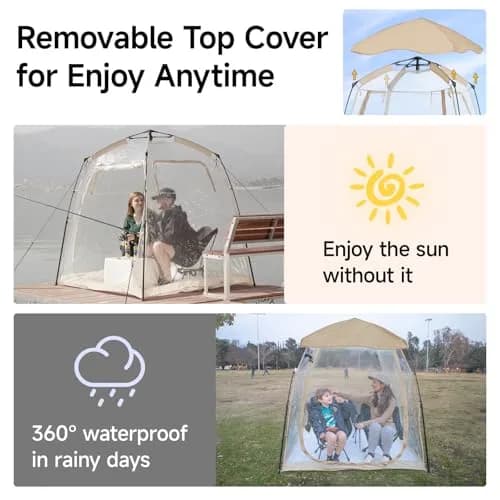 Weather Proof Pod All Weather Proof Sports Tent 63"l×63"w×62"h Clear | Instant Shelter with Sealed Floor thumbnail 4