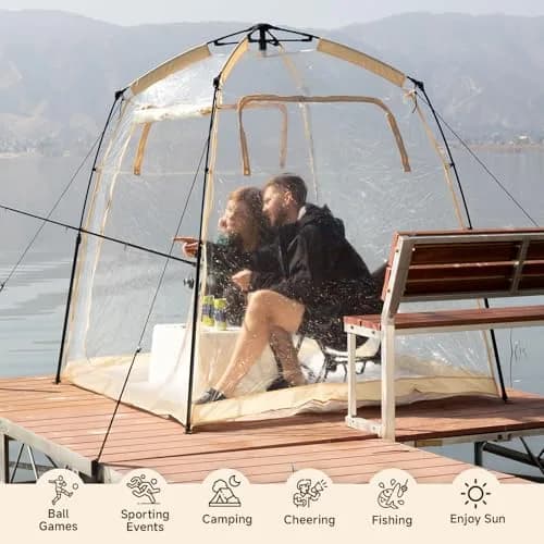 Weather Proof Pod All Weather Proof Sports Tent 63"l×63"w×62"h Clear | Instant Shelter with Sealed Floor thumbnail 6