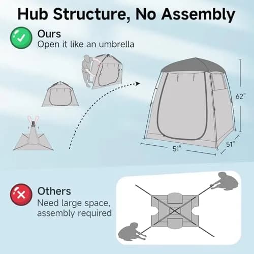 Weather Proof Pod All Weather Proof Sports Tent 63"l×63"w×62"h Clear | Instant Shelter with Sealed Floor thumbnail 3