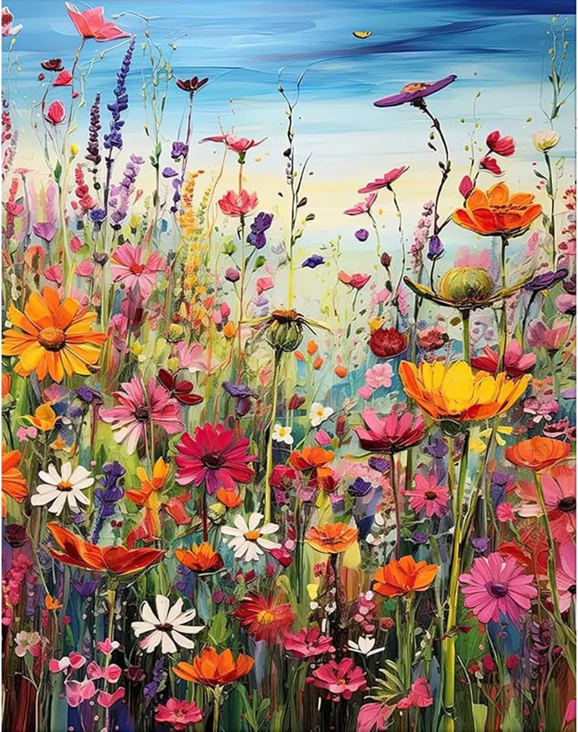 MjhRcll Flowers Cross Stitch Kit 30cm x 40cm | Beginner-Friendly Embroidery for Home Decor - main product image
