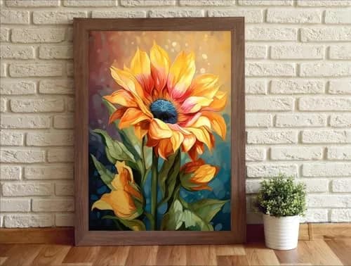 MjhRcll Flowers Cross Stitch Kit 12x16 Inch | Easy for Beginners, Cotton Fabric, Daisy Design thumbnail 3