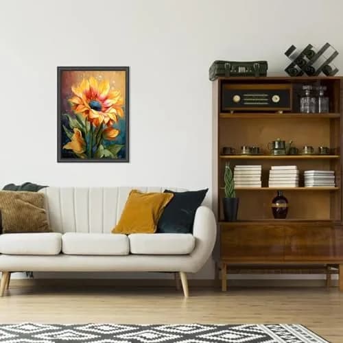 MjhRcll Flowers Cross Stitch Kit 12x16 Inch | Easy for Beginners, Cotton Fabric, Daisy Design thumbnail 4