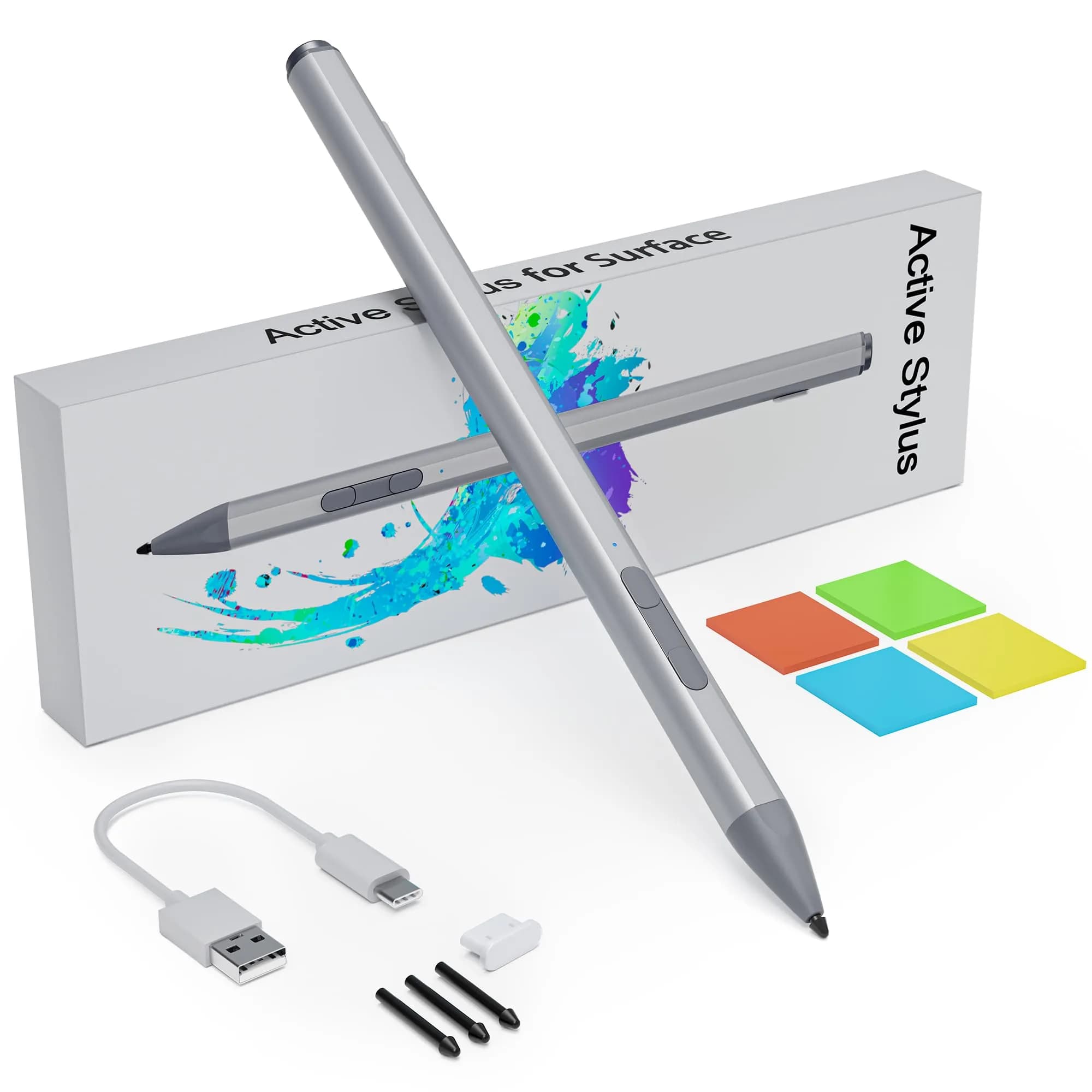 Arsandyn Surface Stylus Pen for Pro/Go Devices, Compatible with Windows 11/10/8/7/6/5/4/3, 4096 Pressure Sensitivity | Aluminum - main product image
