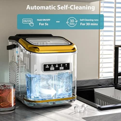 Electactic Black Portable Countertop Ice Maker Machine | 26 lbs/24 Hrs, 120V Compatible thumbnail 4