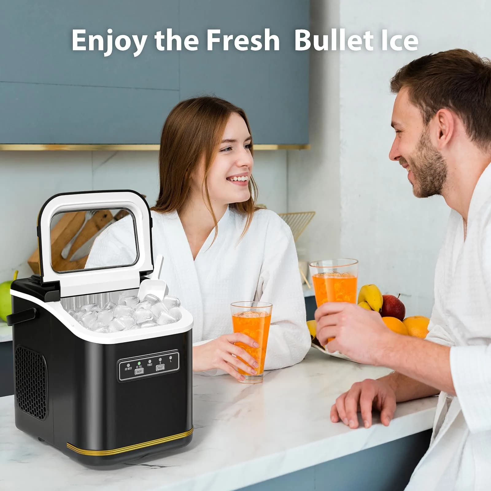 Electactic Black Portable Countertop Ice Maker Machine | 26 lbs/24 Hrs, 120V Compatible - view 5
