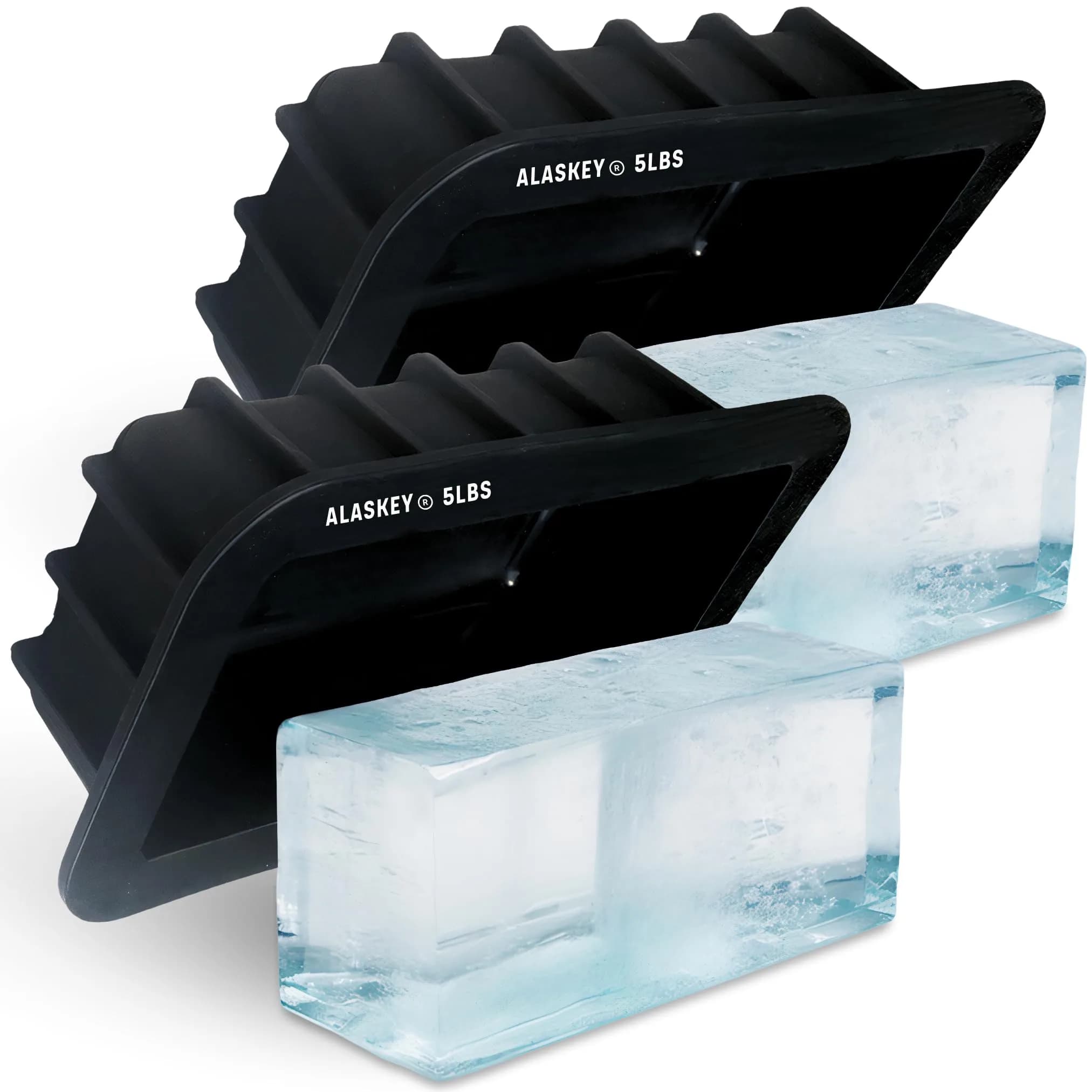 Alaskey Extra Large Ice Block Mold 2.5 lbs (1.13 kg) (2-Pack) | Professional Silicone Mold for Giant Ice Cubes