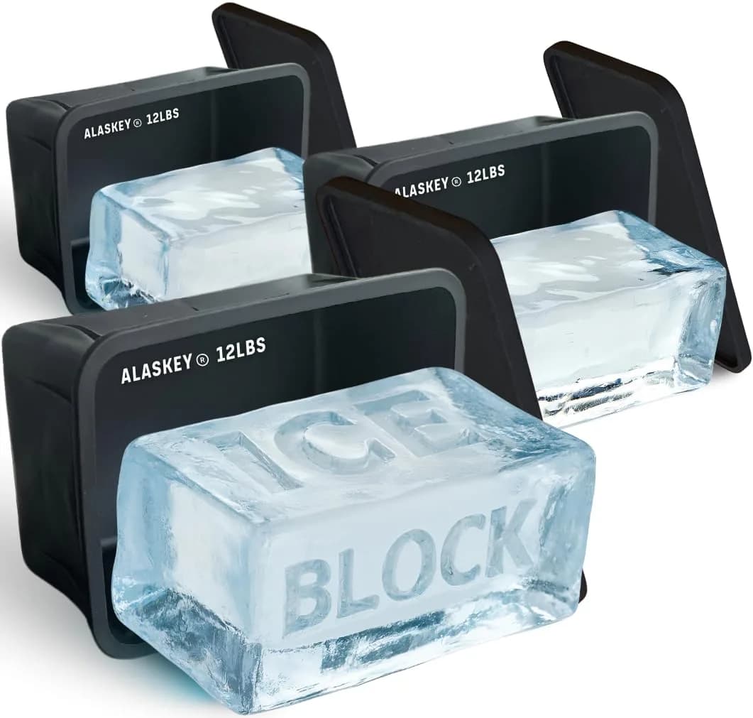 Alaskey Extra Large Ice Block Mold 2.5 lbs (1.13 kg) (2-Pack) | Professional Silicone Mold for Giant Ice Cubes