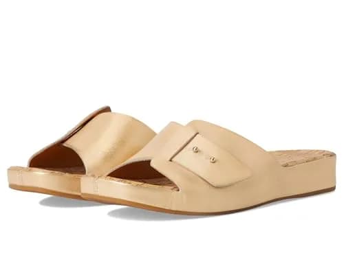 KORK-EASE Women's Mesa Gold 8 M | Stylish Leather Slide Sandal for Women in India thumbnail 1