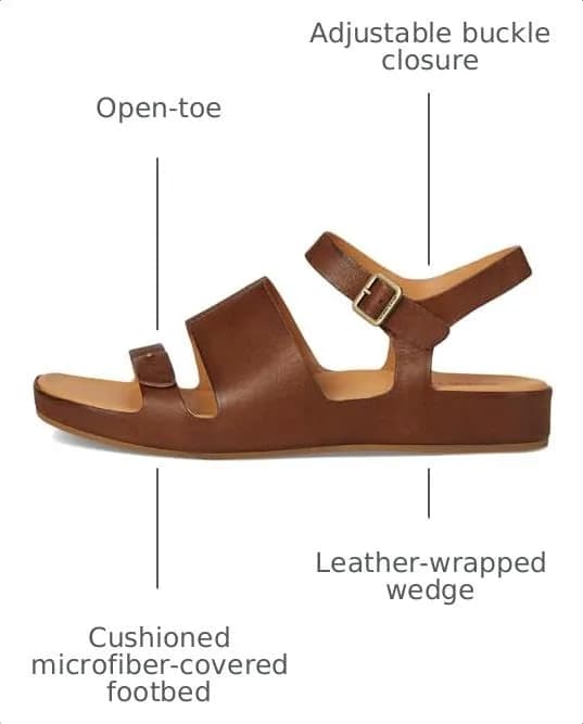 KORK-EASE Women's Mona Brown 10 M | Casual Flat Sandal with Leather Upper & Cushioned Footbed thumbnail 4