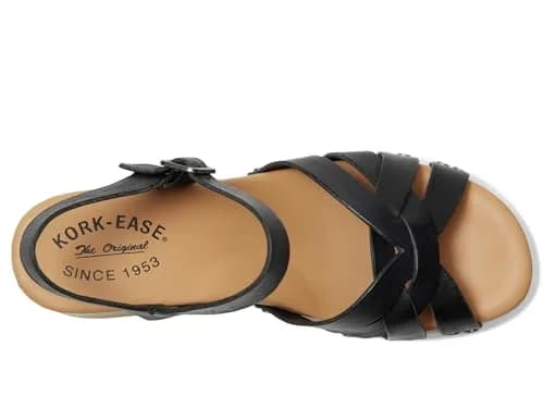 KORK-EASE Ester Black Women's Sandal 8 M | Retro Style with Comfort & Water-Resistant Platform thumbnail 2
