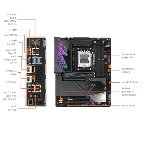 GIGABYTE X870E AORUS Master AMD AM5 Motherboard | DDR5, PCIe 5.0, WIFI7, 5-Year Warranty thumbnail 7