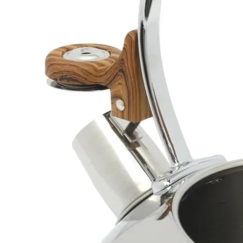 Mr. Coffee Fremont 2-Quart Stainless Steel Whistling Tea Kettle with Wood Handle | Durable Stove-Top Water Boiling thumbnail 6