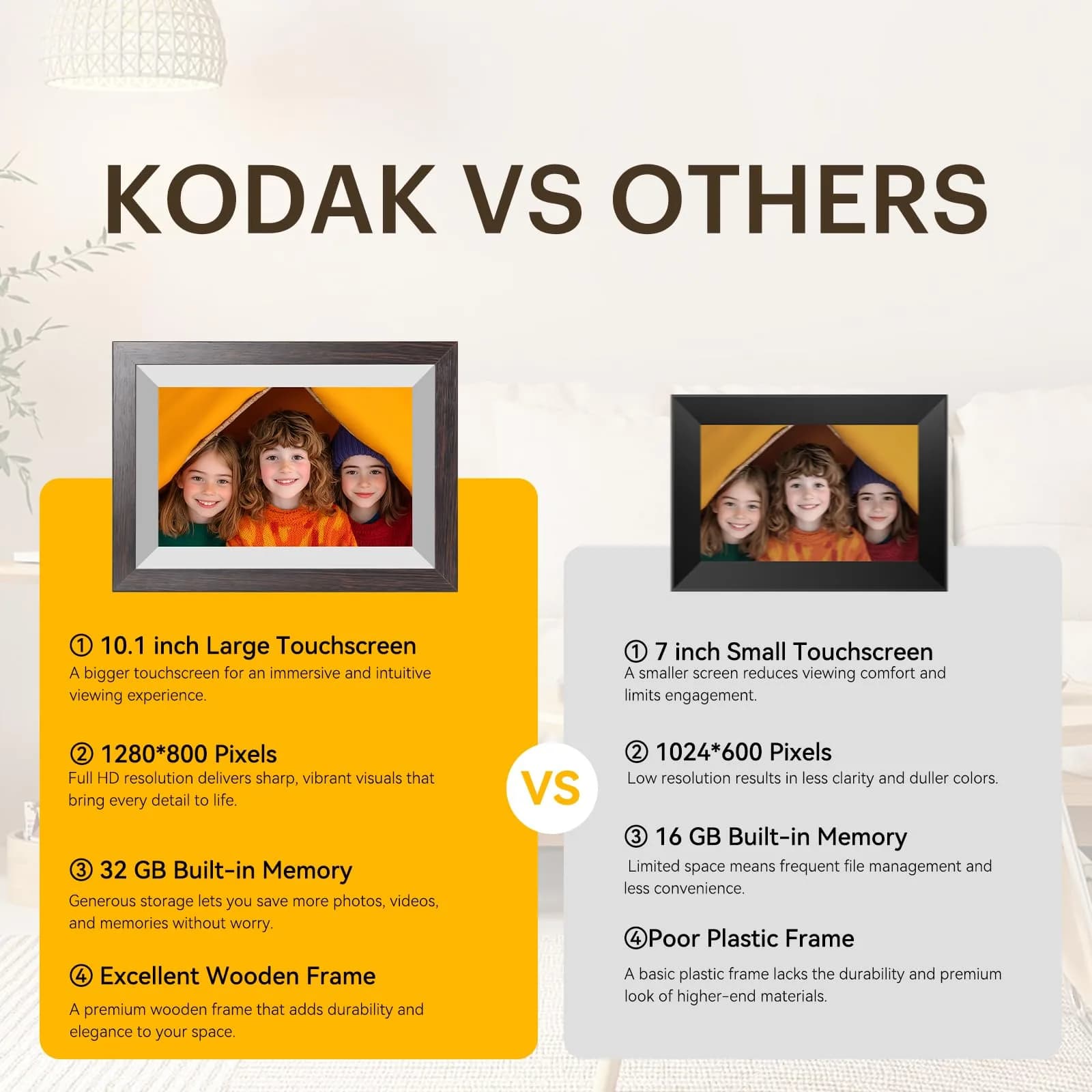 KODAK 10.1 Inch WiFi Digital Picture Frame with 32GB Storage, 1280x800 IPS Touch Screen | Share Moments Instantly - view 2