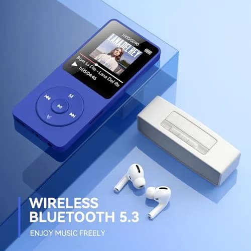 AGPTEK A02 MP3 Player 32GB (1.8 inch Screen, Bluetooth 5.3) | Portable Music Player with Speaker & FM Radio thumbnail 2