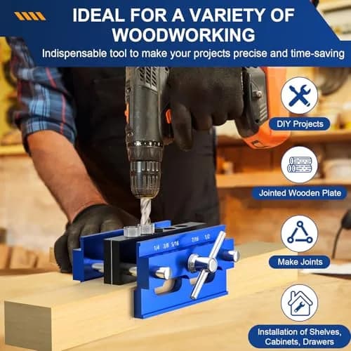 Beaiguna Self Centering Dowel Jig Kit, Adjustable Woodworking Guide, 6PCS Bushings | Precise, Durable & Easy to Use thumbnail 6