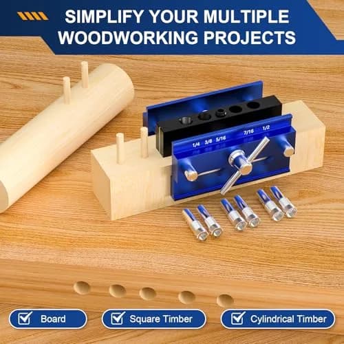 Beaiguna Self Centering Dowel Jig Kit, Adjustable Woodworking Guide, 6PCS Bushings | Precise, Durable & Easy to Use thumbnail 7