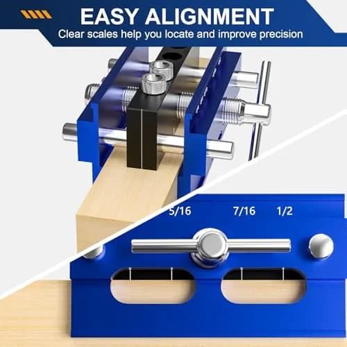 Beaiguna Self Centering Dowel Jig Kit, Adjustable Woodworking Guide, 6PCS Bushings | Precise, Durable & Easy to Use thumbnail 2