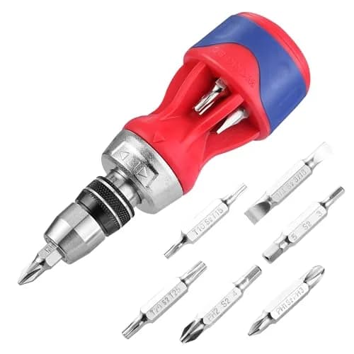 WORKPRO 12-in-1 Stubby Ratcheting Multi-bit Screwdriver | Compact, Magnetic, Premium S2 Steel, EDC thumbnail 1