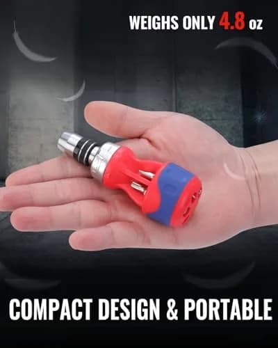 WORKPRO 12-in-1 Stubby Ratcheting Multi-bit Screwdriver | Compact, Magnetic, Premium S2 Steel, EDC thumbnail 5