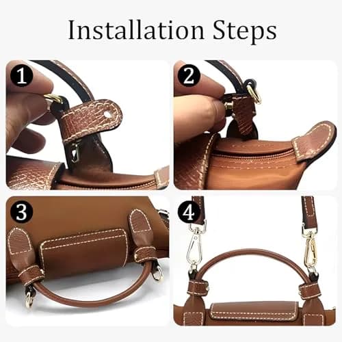 DEVPSISR Leather Strap Suitable for Longchamp Handbag Crossbody Adjustable Shoulder Strap Conversion Kit 125 cm (L) x 1.2 cm (W) | Durable & Adjustable thumbnail 4