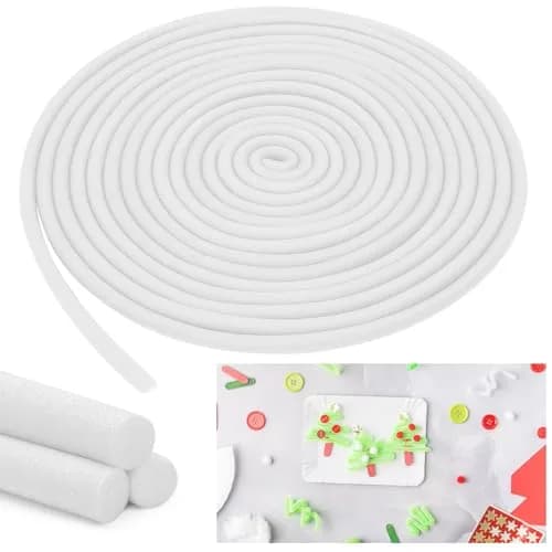 Frienda White Foam Noodles for Crafts, 5/8 Inch x 40 Ft, Flexible Foam Rods for DIY Projects thumbnail 1