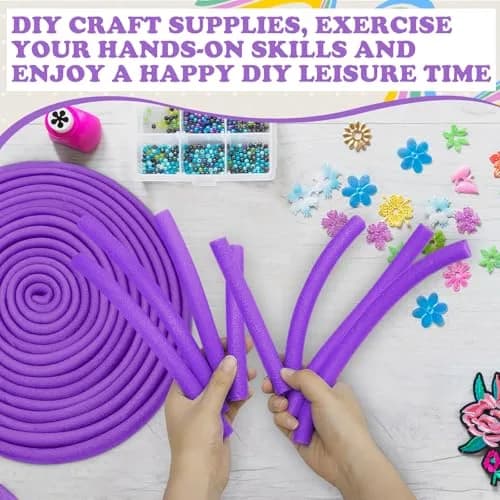 Frienda Foam Noodles 5/8 Inch x 40 Ft Light Purple | Versatile DIY Craft Foam thumbnail 4