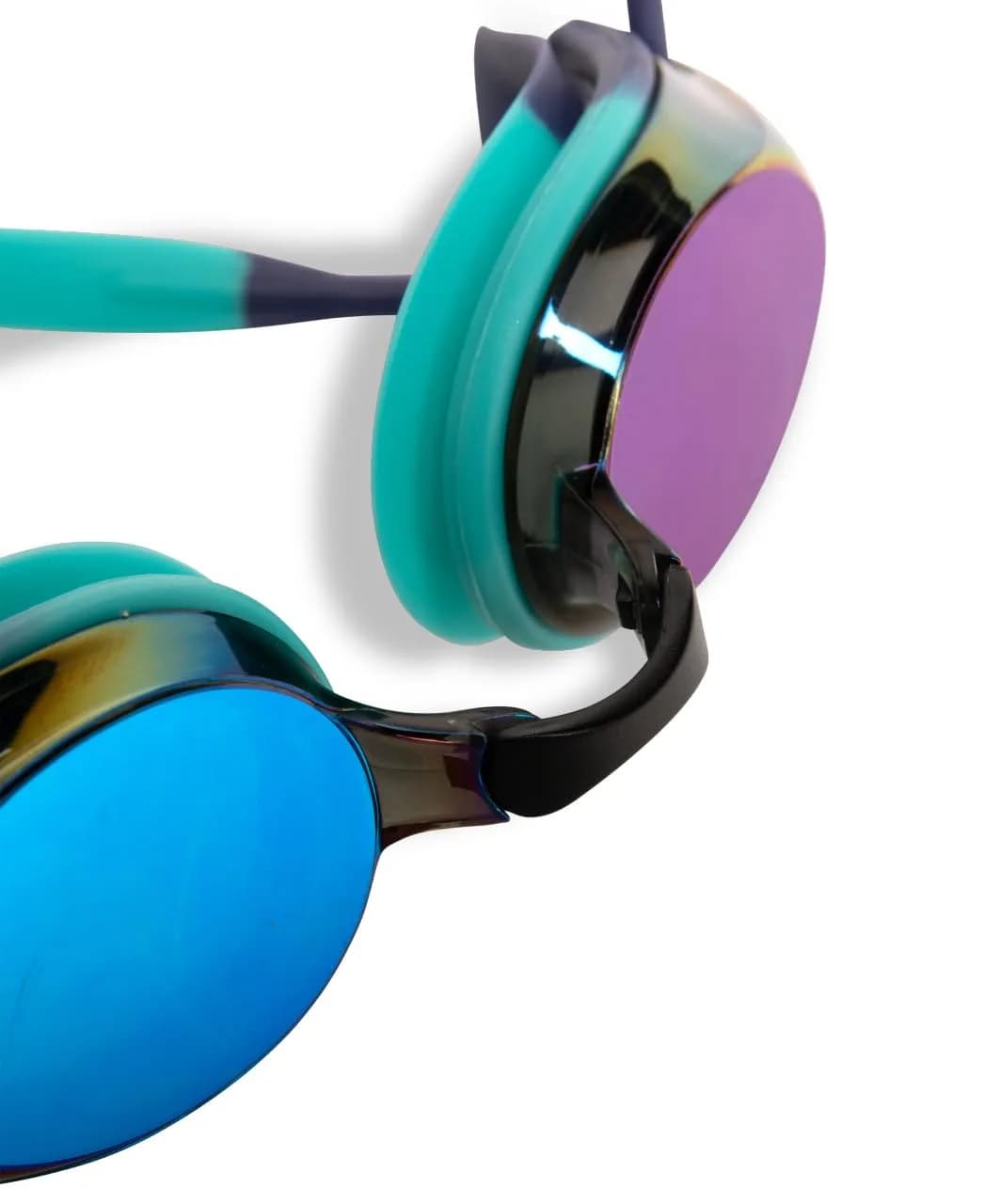 ARENA Tracks Unisex Adult Essential Racing Swim Goggles with FINA-Approved Anti-Fog Mirror Lens | Turquoise/Future Dusk/Water - view 3
