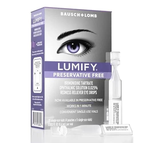 LUMIFY Preservative Free Eye Drops Redness Relief, Sensitive Eyes, 20 Single-Use Vials | Gentle & Effective Redness Relief thumbnail 1