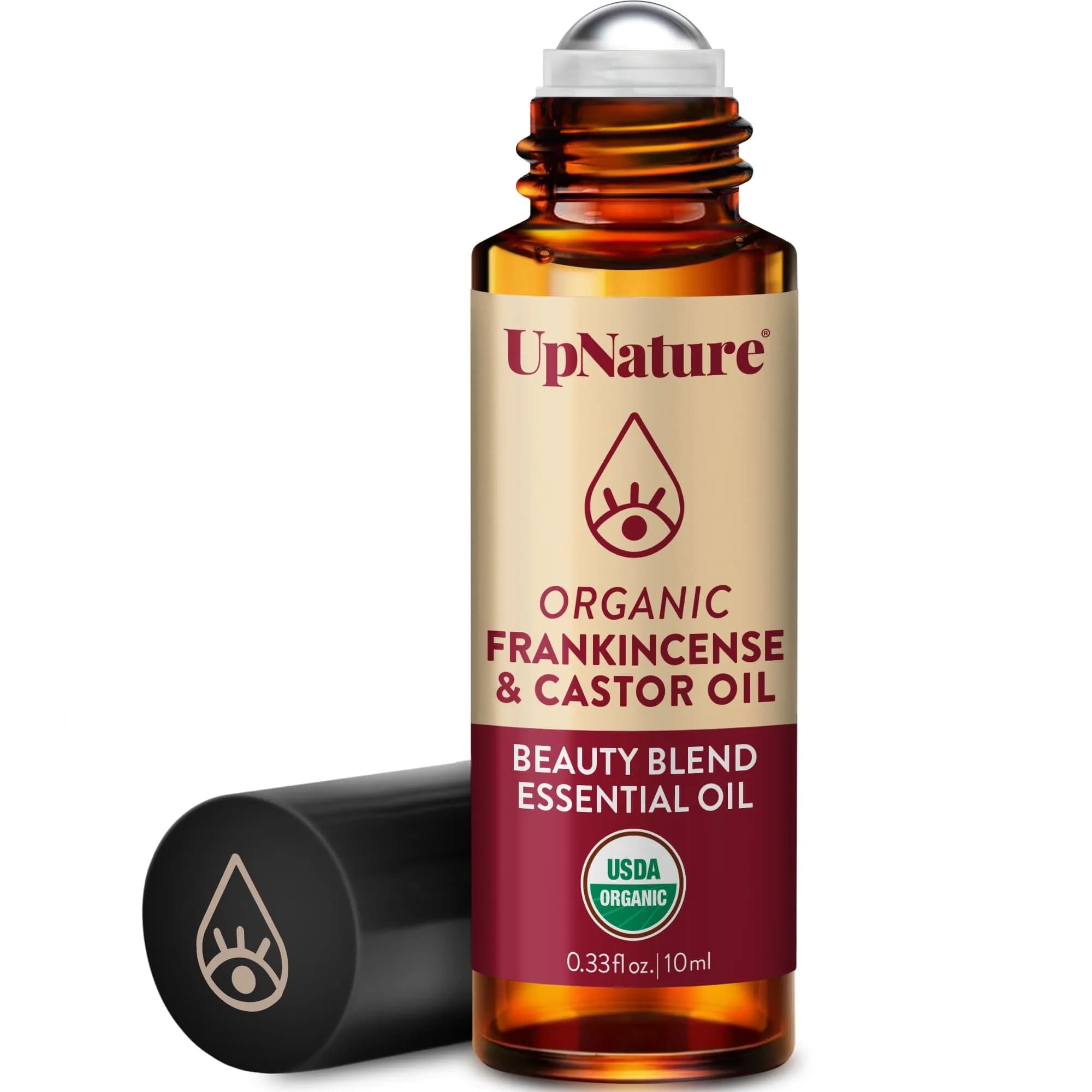 UpNature Castor Oil Roll On Eye Roller 0.33 Fl Oz | Organic Face & Under Eye Care