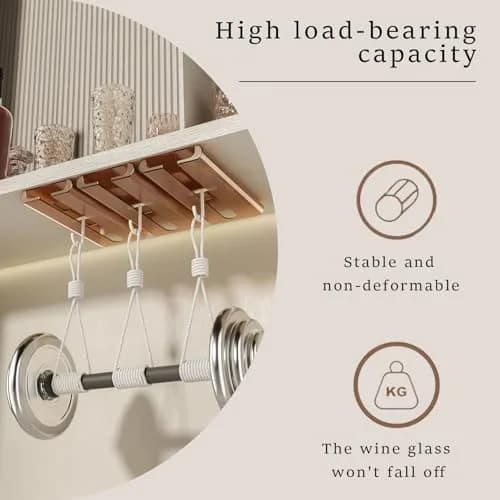 Vaisoeny Wine Glass Holder 2PACK Translucent Under Cabinet Rack | Modern Industrial Design thumbnail 4
