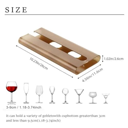 Vaisoeny Wine Glass Holder 2PACK Translucent Under Cabinet Rack | Modern Industrial Design thumbnail 5