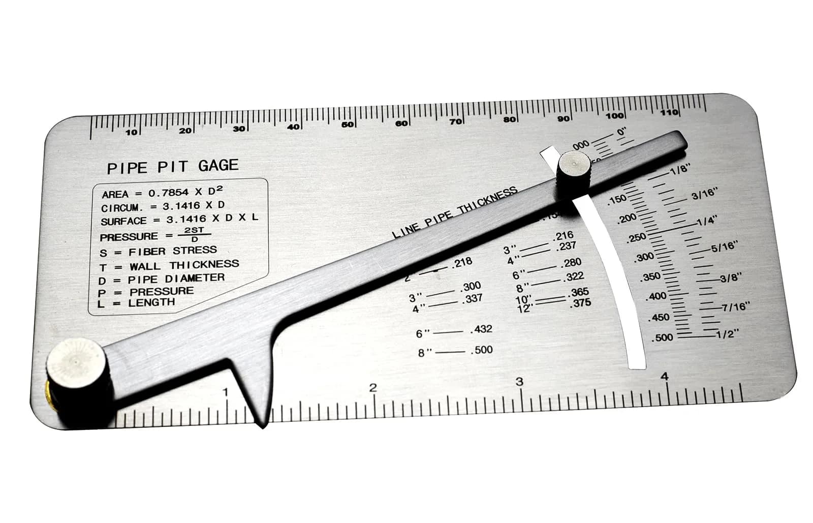 RIVERWELD Pipe Pit Gauge Welding Gage 13mm (1/2") | Precision Stainless Steel Inspection Tool — Pipe Pit Gauge A