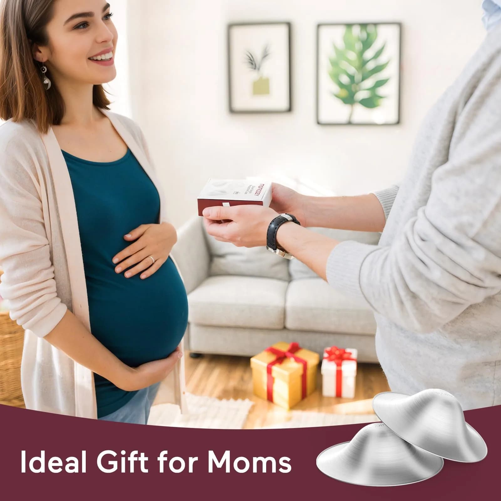 Momcozy 999 Silver Nursing Cups Regular Size | Hole-Free Design for Breastfeeding - view 7