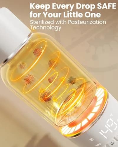 Juissiart Portable Baby Bottle Warmer 17oz | Fast 2.5 Min Heating Travel Friendly thumbnail 7