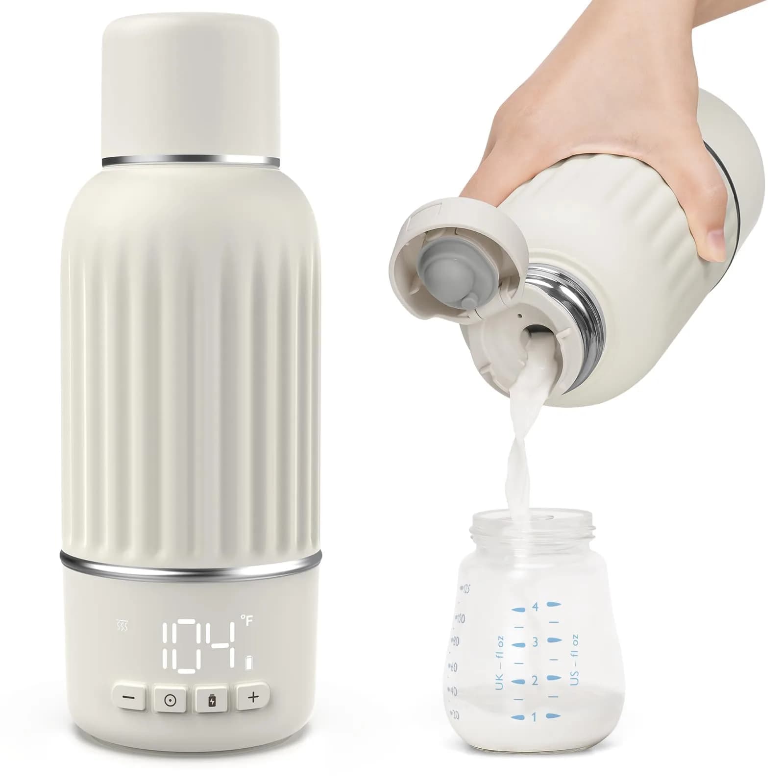 Juissiart Portable Baby Bottle Warmer 17oz | Fast 2.5 Min Heating Travel Friendly