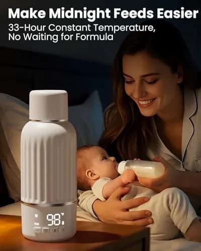 Juissiart Portable Baby Bottle Warmer 17oz | Fast 2.5 Min Heating Travel Friendly thumbnail 3