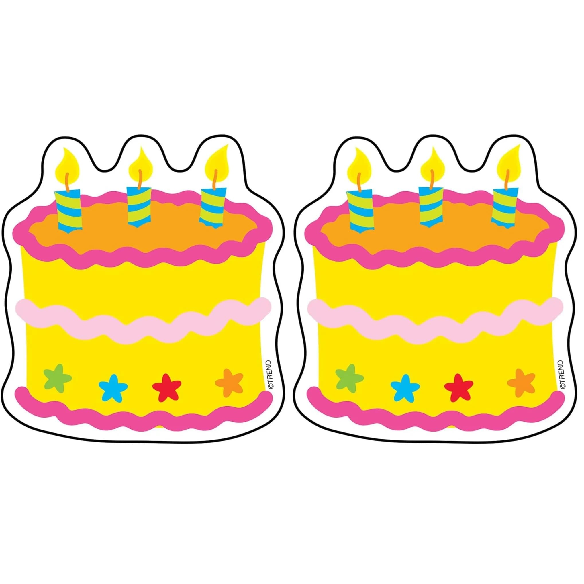 Trend Enterprises Birthday Cake Mini Accents (Pack of 2) | 72 Pieces Total — Multi Color