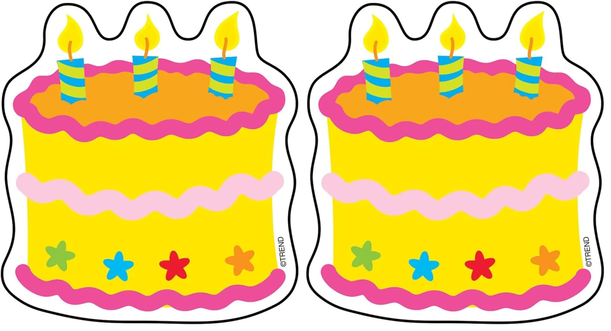 Trend Enterprises Birthday Cake Mini Accents (Pack of 2) | 72 Pieces Total — Pack of 2