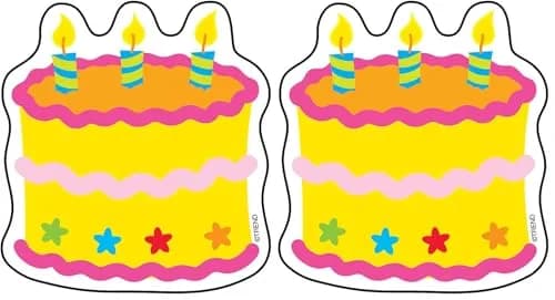 Trend Enterprises Birthday Cake Mini Accents (Pack of 2) | 72 Pieces Total thumbnail 1