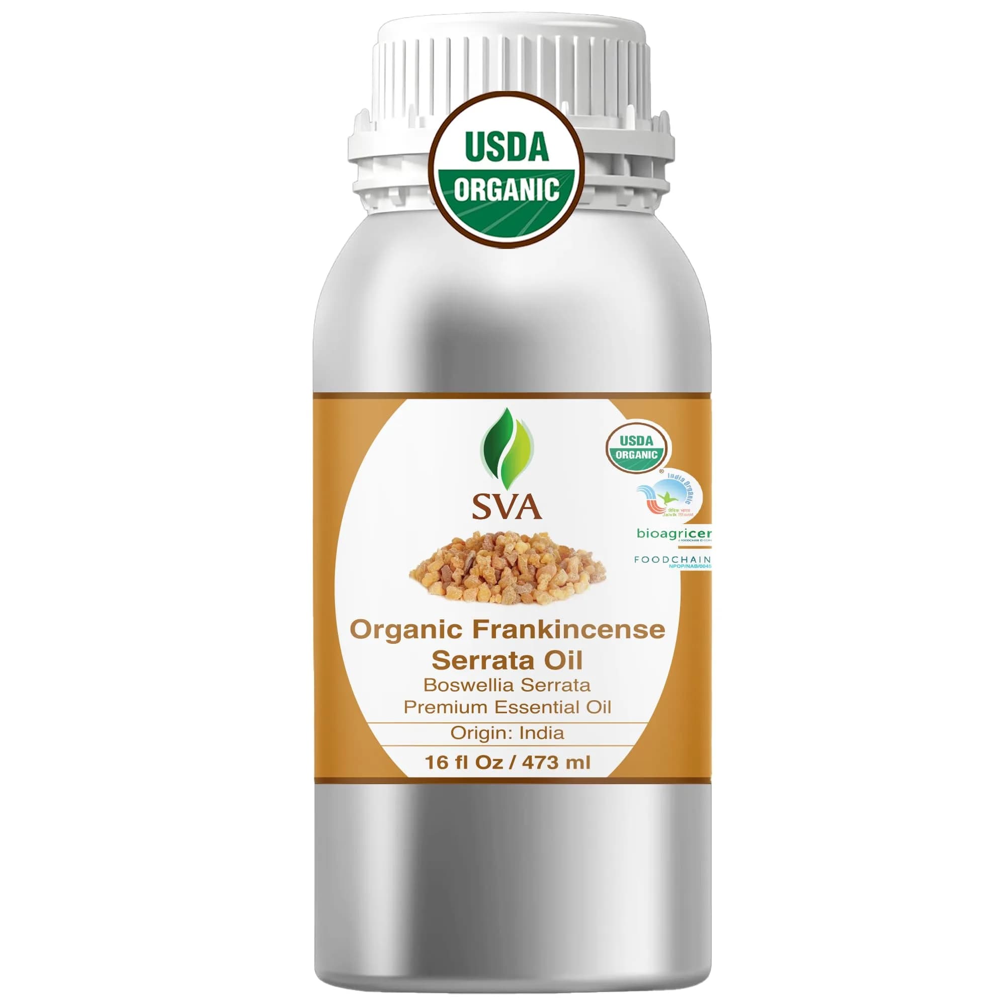 SVA ORGANICS Organic Frankincense Essential Oil 16 Fl Oz (473 ml) - 100% Pure & Natural - main product image