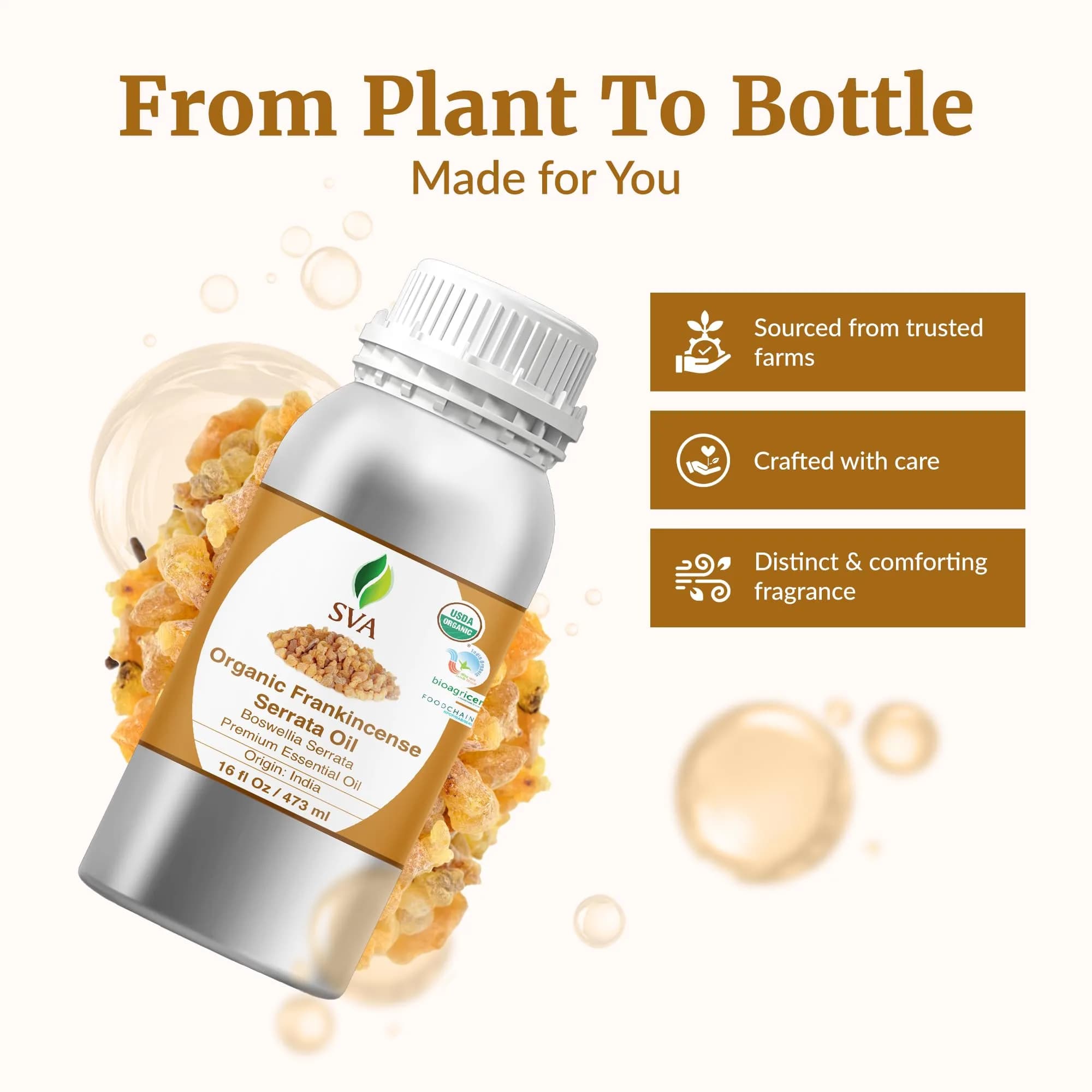SVA ORGANICS Organic Frankincense Essential Oil 16 Fl Oz (473 ml) - 100% Pure & Natural - view 4