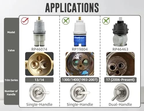 Sxtrrdnary RP46074 Compatible with Delta 13/14 Series Bath Tub Shower Valve | Universal Cartridge Repair thumbnail 5