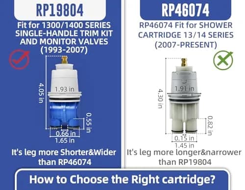 Sxtrrdnary RP19804 Shower Cartridge Compatible with Delta 1300/1400 Series | Pressure-Balanced, Tool-Free Fit thumbnail 3