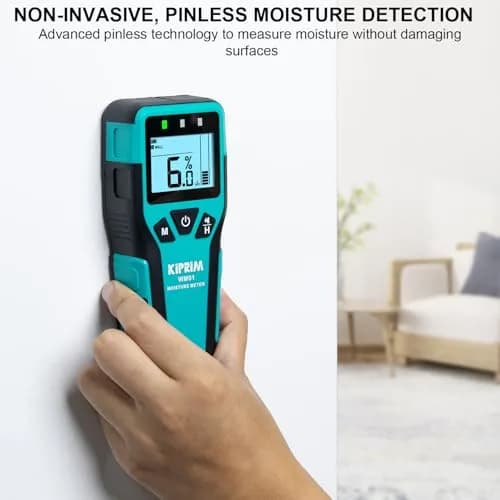 Kiprim WM01 Pinless Moisture Tester for Wood, Walls & Masonry | 40mm Depth Detection thumbnail 2