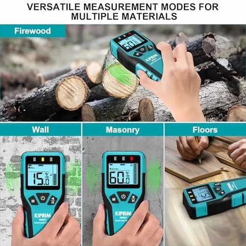 Kiprim WM01 Pinless Moisture Tester for Wood, Walls & Masonry | 40mm Depth Detection thumbnail 3