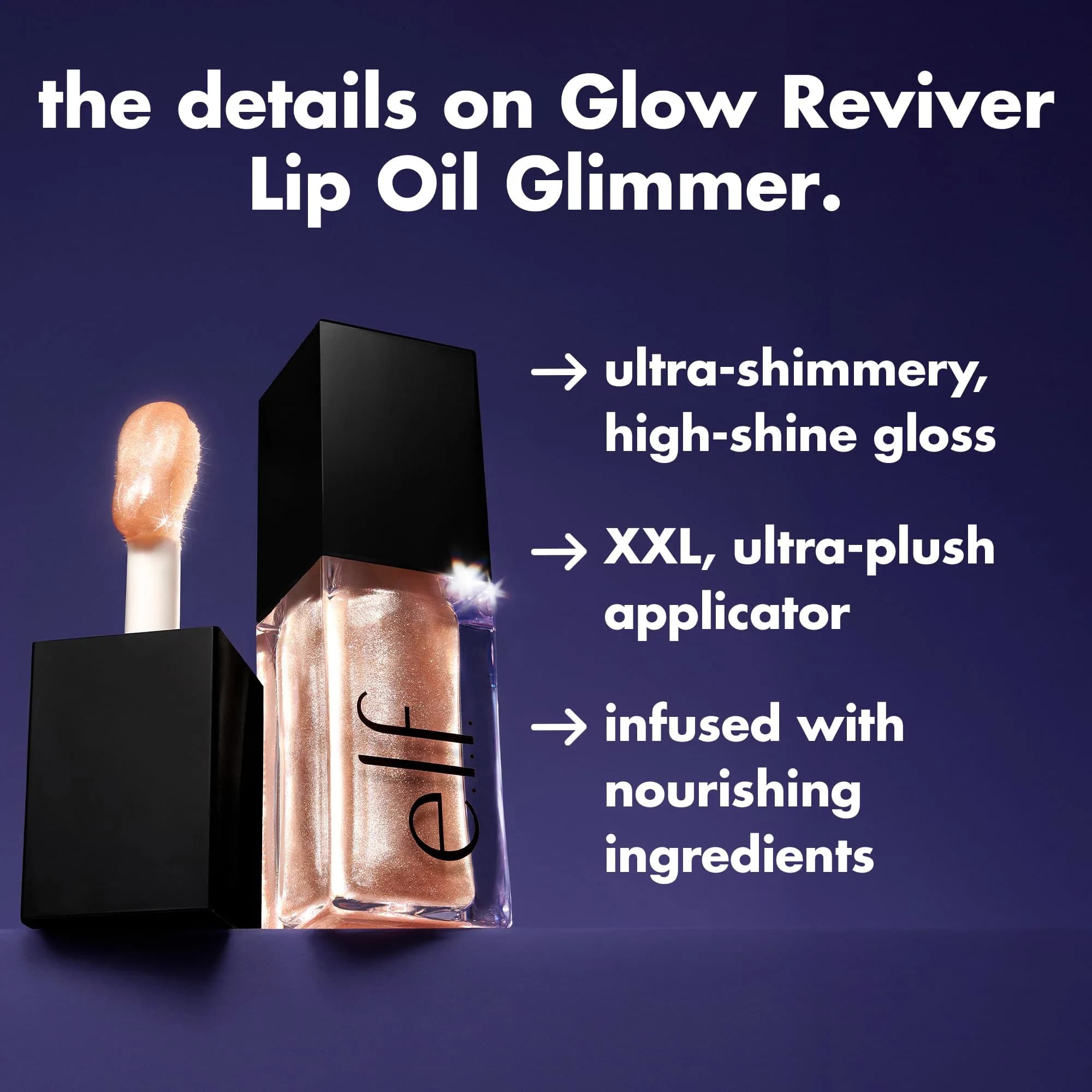 e.l.f. Glow Reviver Lip Oil Citrine Gleam 7.4ml (0.25 Fl Oz) | Hydrating Sheer Shine for Everyday Wear - view 4