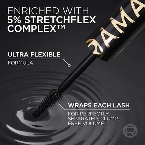 L'Oreal Paris Voluminous Panorama Mascara 0.33 Fl Oz | Longwear, Smudge-Resistant, All Night Black thumbnail 6