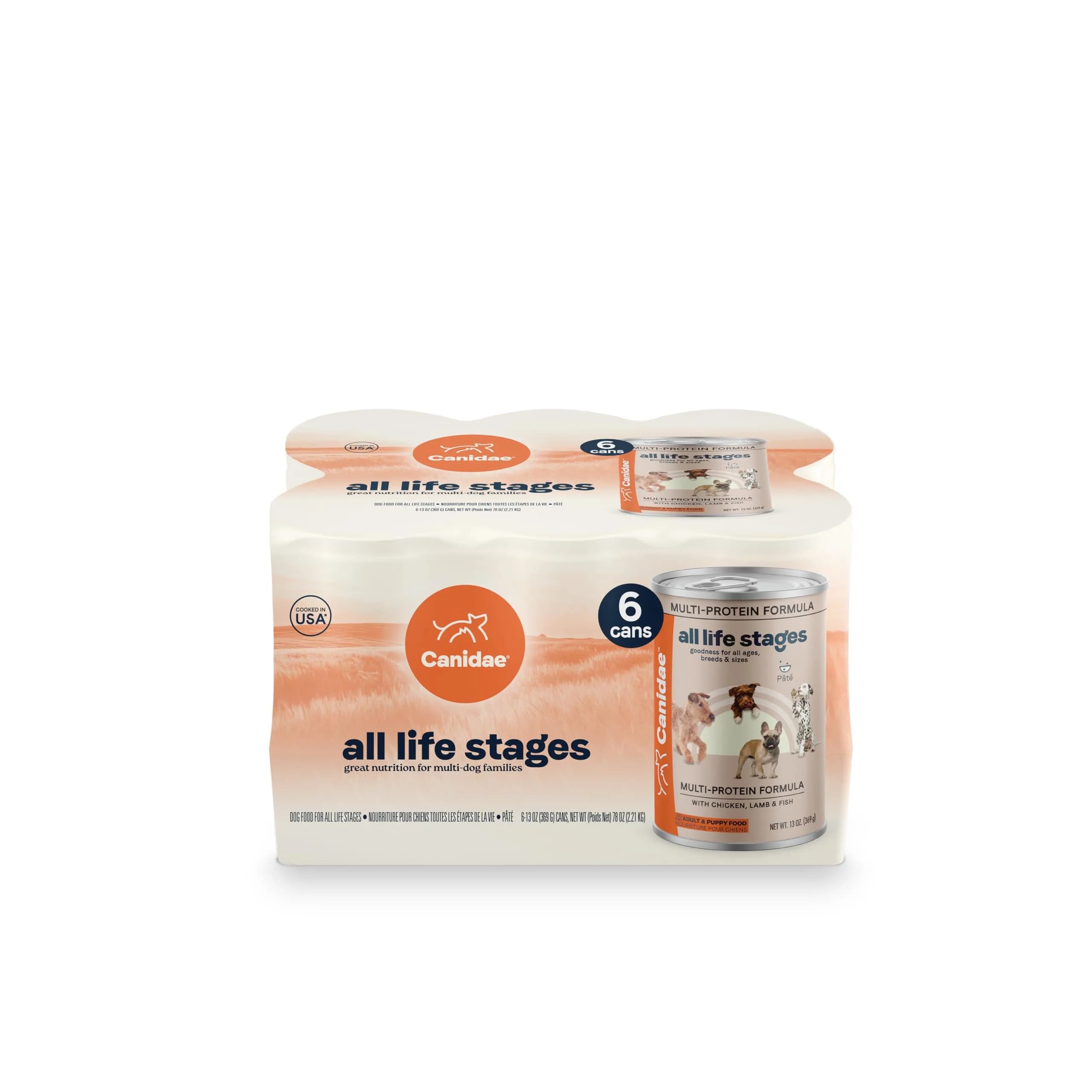 CANIDAE All Life Stages Wet Dog Food, Multi-Protein, 13 oz, 6 Pack | Complete Nutrition for All Breeds & Sizes — 13 Ounce