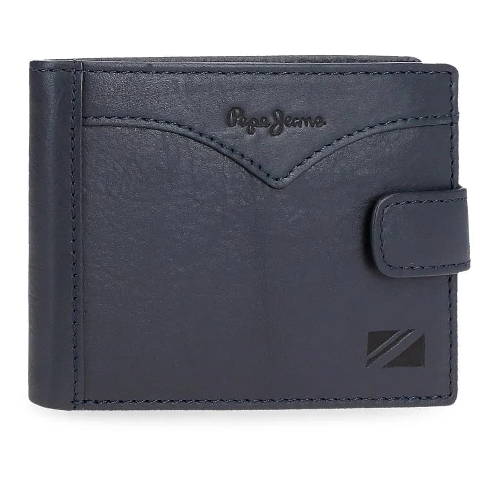 Pepe Jeans Horizontal Wallet with Click Closure | RFID Protected Leather Accessory in One Size